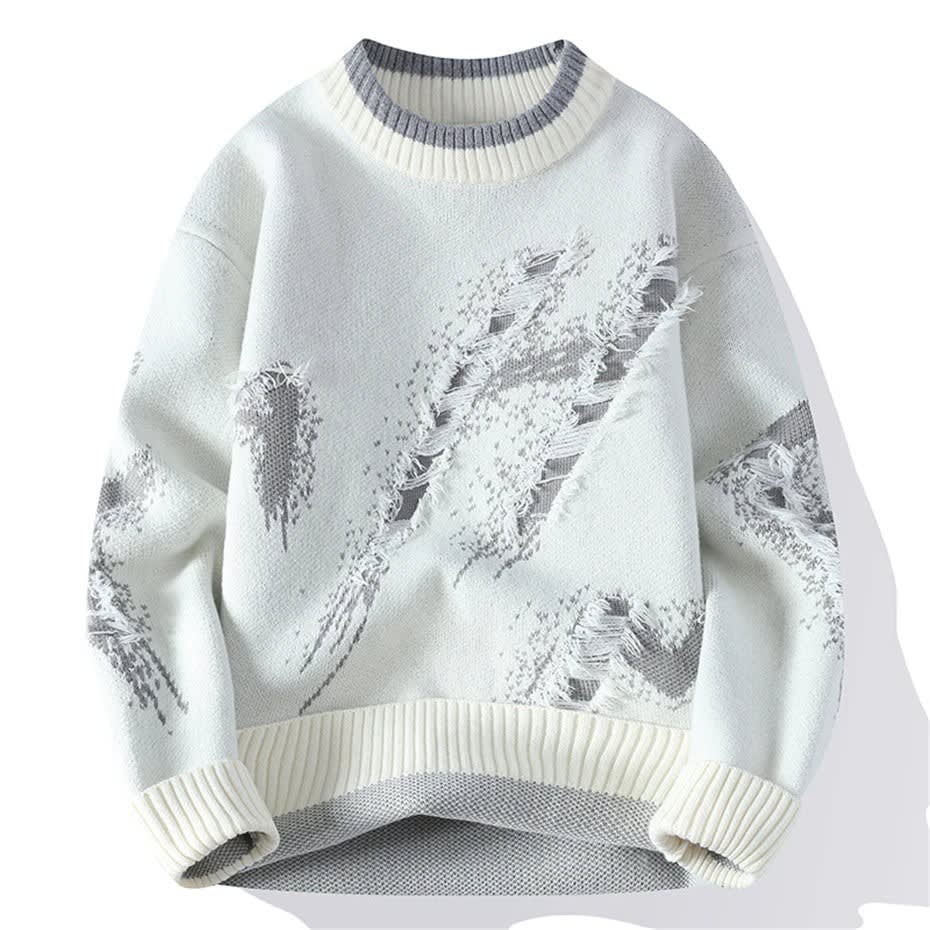 Men's Distressed Crew Neck Jumper | Owen_3