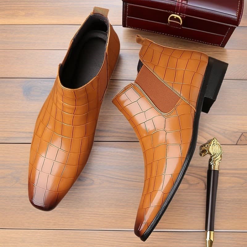 Men's Croc-Effect Chelsea Boots | Garth_3