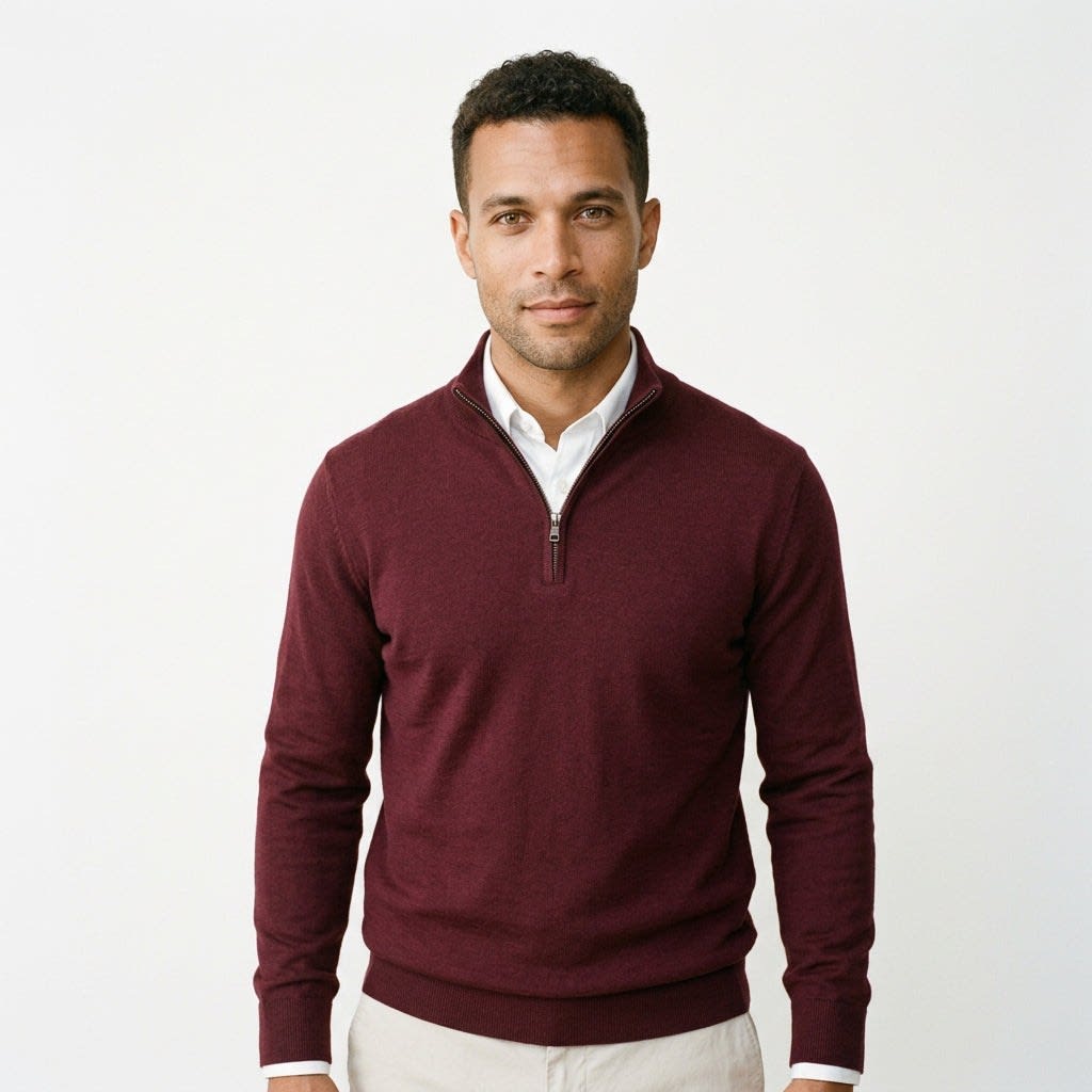 Men's Quarter Zip Knit Jumper | Richard_4