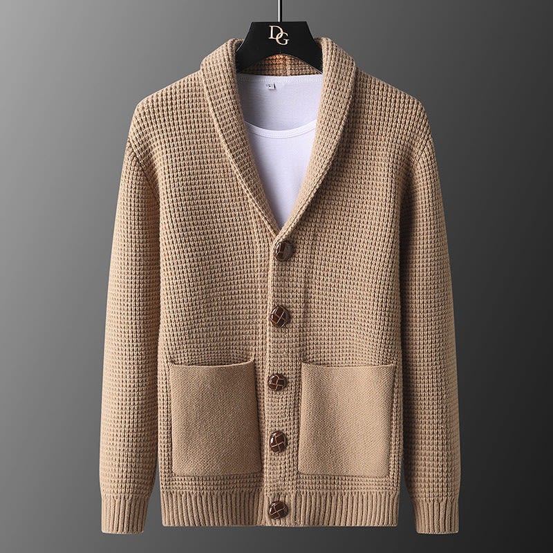 Men's Wool Blend Shawl Collar Cardigan | Wilfred_10