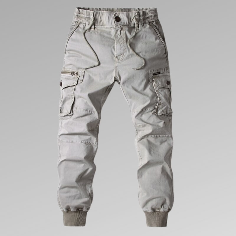 Men's Cotton Drawstring Cargo Trousers | Giles_2