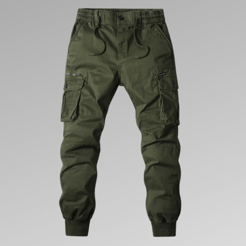 Men's Cotton Drawstring Cargo Trousers | Giles_5