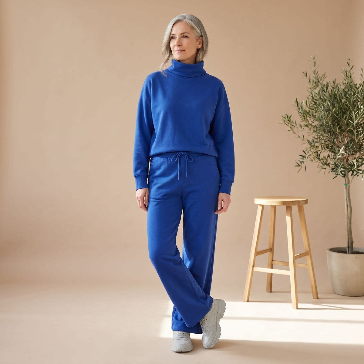 Women's Turtleneck Two Piece Lounge Set | Samantha_3
