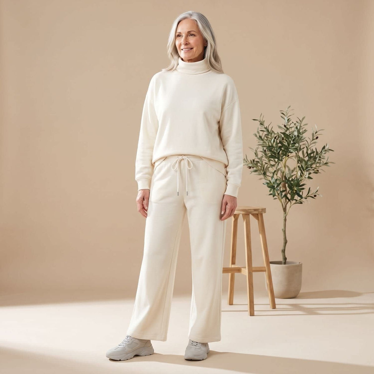 Women's Turtleneck Two Piece Lounge Set | Samantha_5