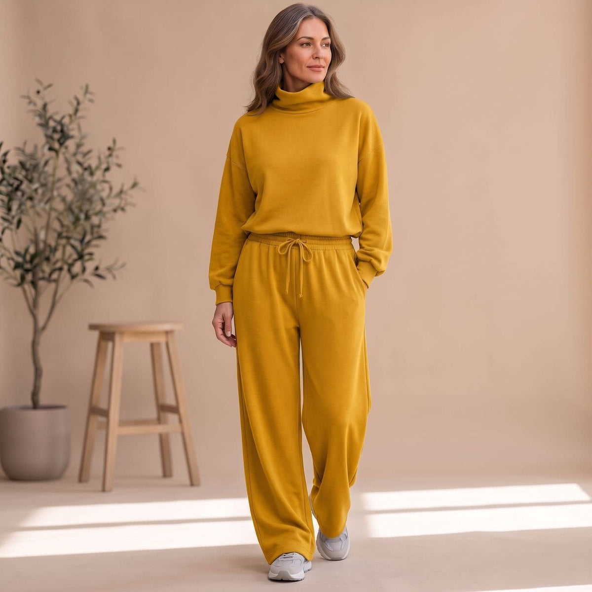 Women's Turtleneck Two Piece Lounge Set | Samantha_7