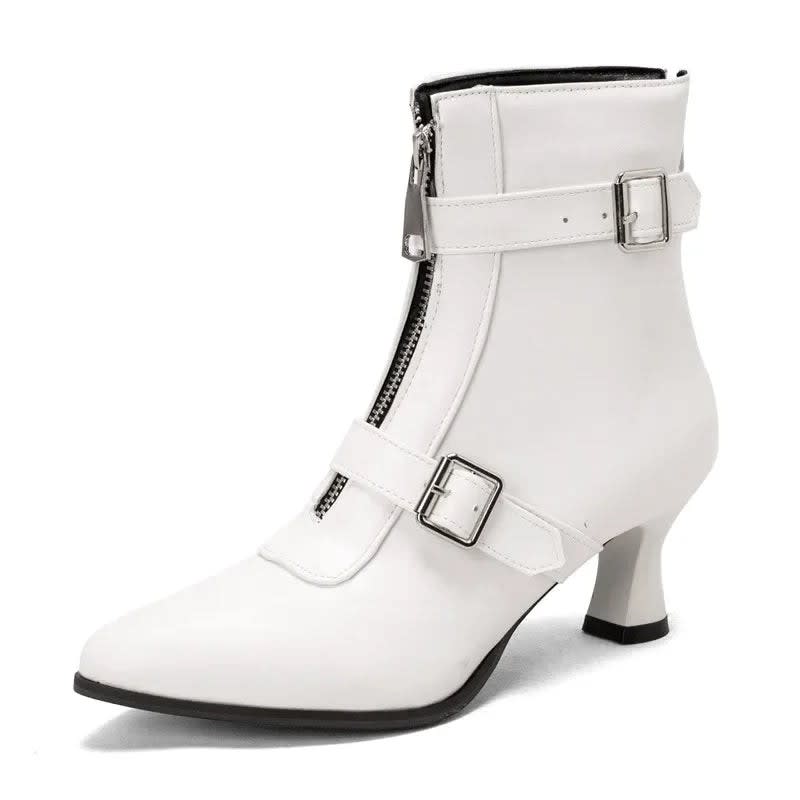 Women's Pointed Toe Buckle Ankle Boots | Glesni_11