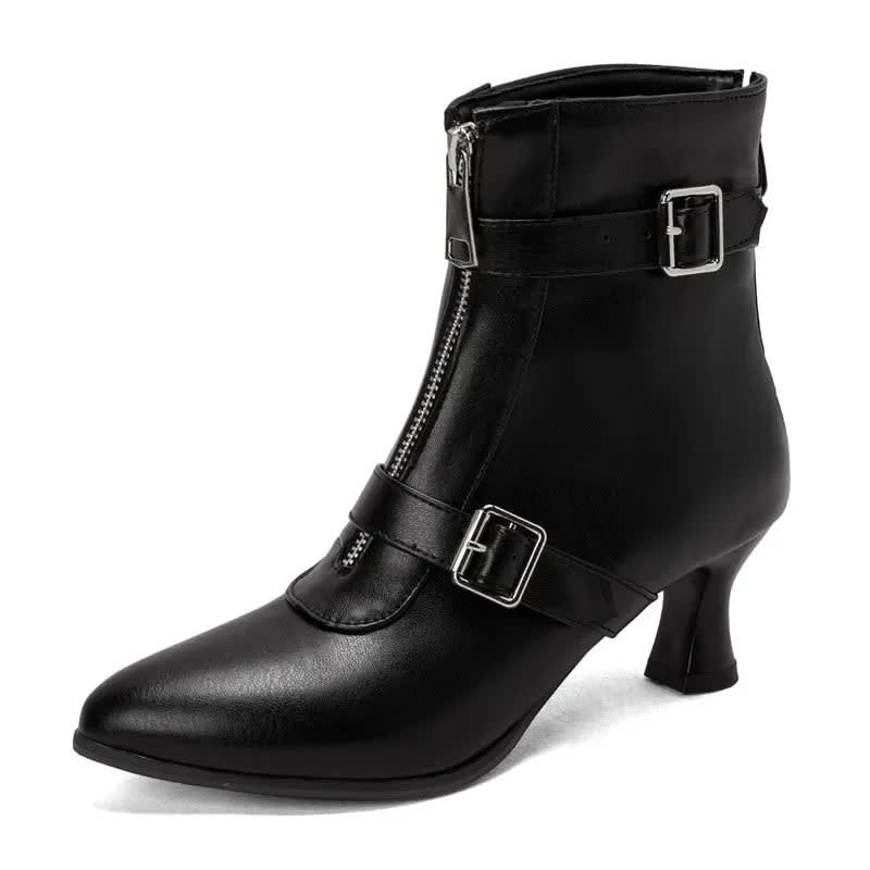 Women's Pointed Toe Buckle Ankle Boots | Glesni_14