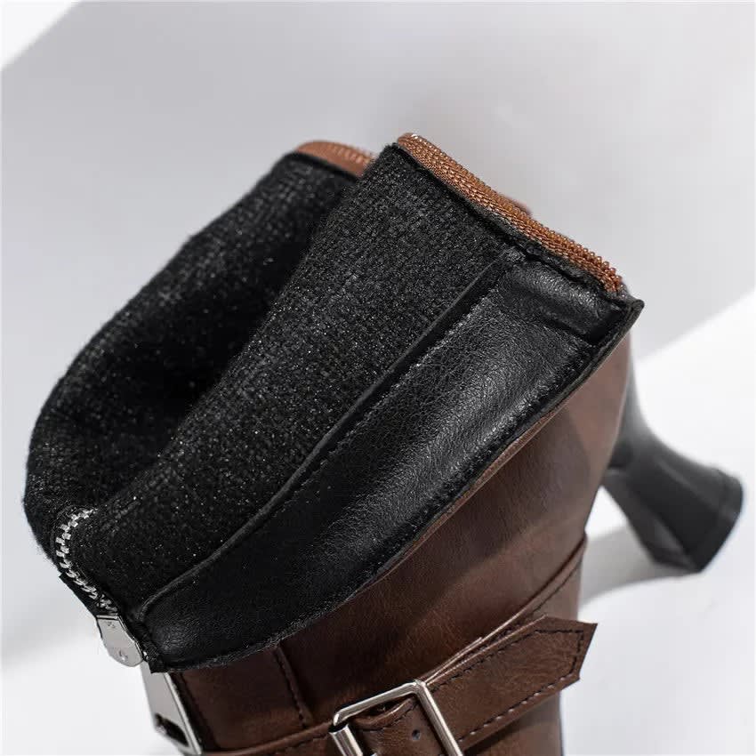 Women's Pointed Toe Buckle Ankle Boots | Glesni_8