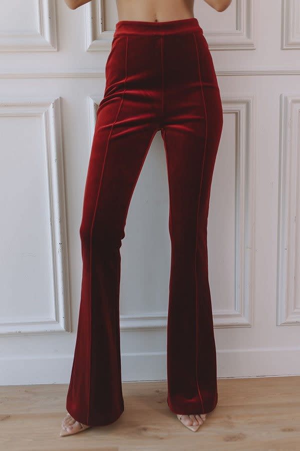 Women's Velvet Flared Trouser Suit | Roberta_5