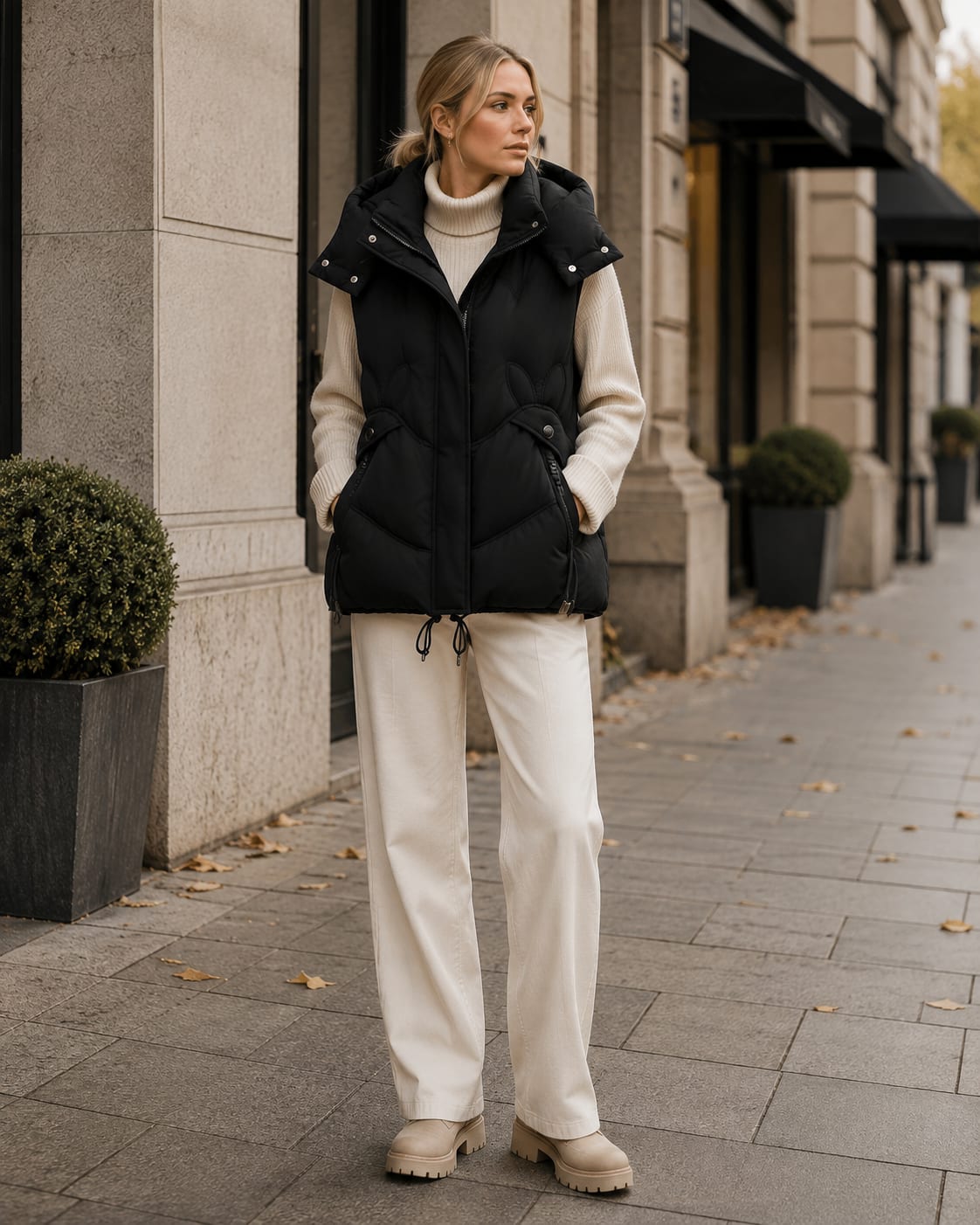 Women's Hooded Quilted Puffer Gilet | Annabel_5