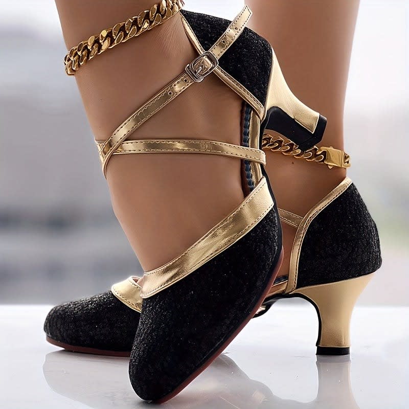 Women's Ankle Chain Block Heels | Elinor_2