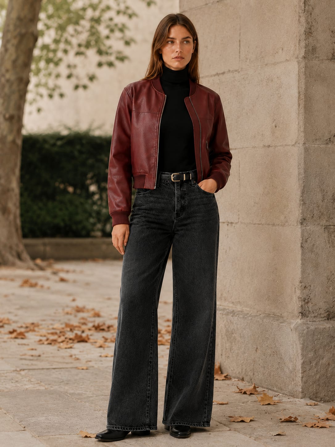 Women's Collarless Cropped Jacket with Zip Front | Brooke Harrison_4