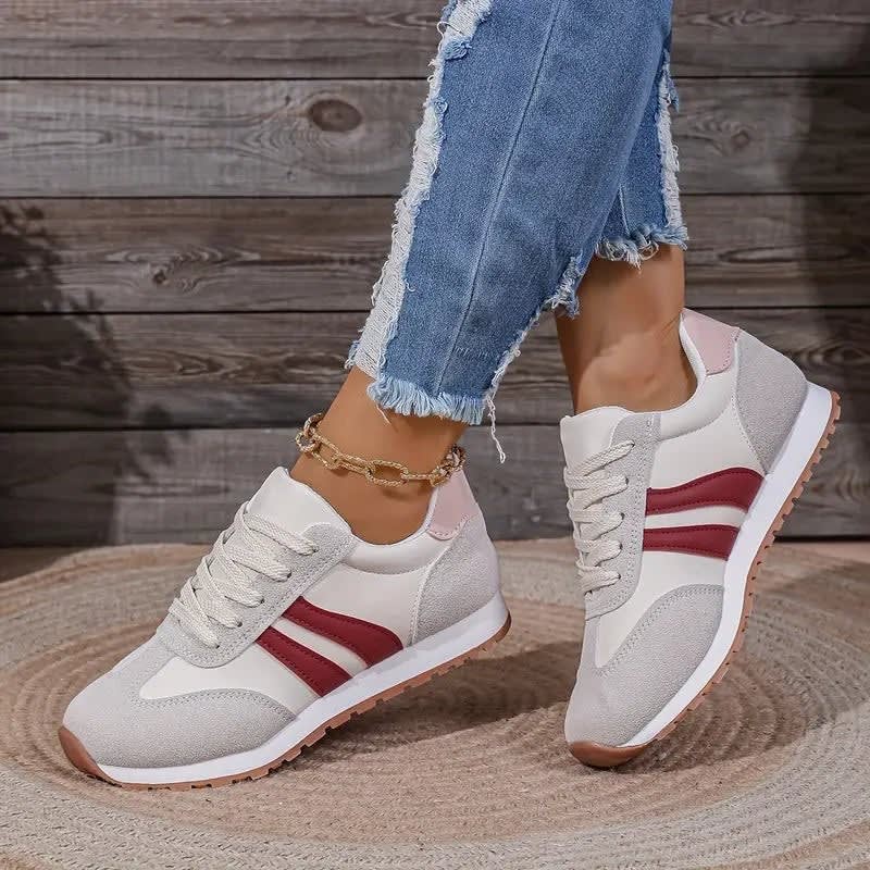 Women's Two-Tone Stripe Orthopedic Trainers | Myra_2