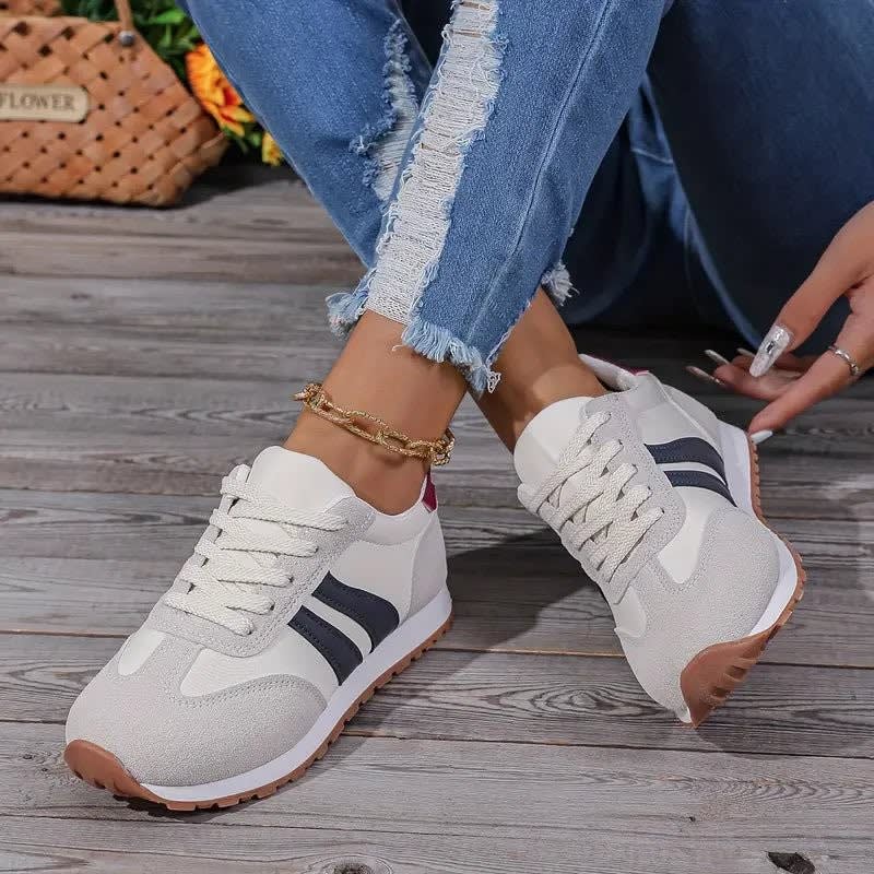 Women's Two-Tone Stripe Orthopedic Trainers | Myra_3