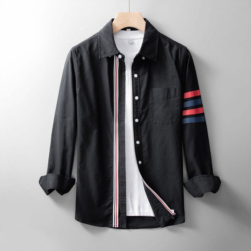 Men's Cotton Zip Front Shirt | Callum_4