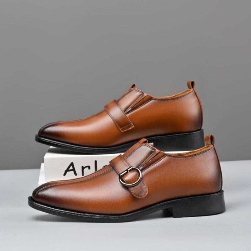 Men's Faux Leather Buckle Loafers | Harold_8