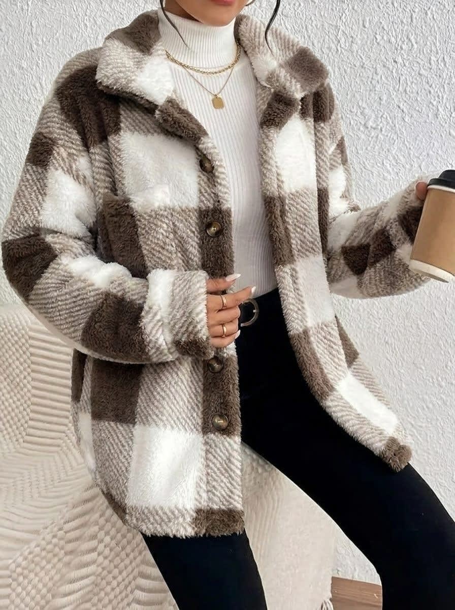 Women's Checked Fleece Shacket | Deirdre_16