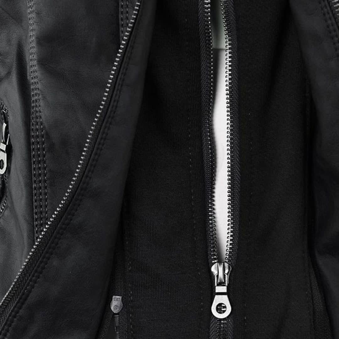 Women's Faux Leather Hooded Jacket | Freya_18