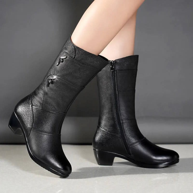 Women's Block Heel Mid Calf Boots | Lynette_1
