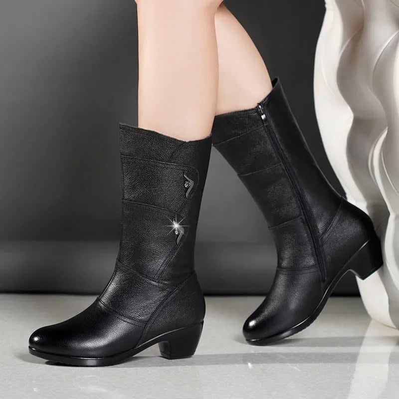 Women's Block Heel Mid Calf Boots | Lynette_4