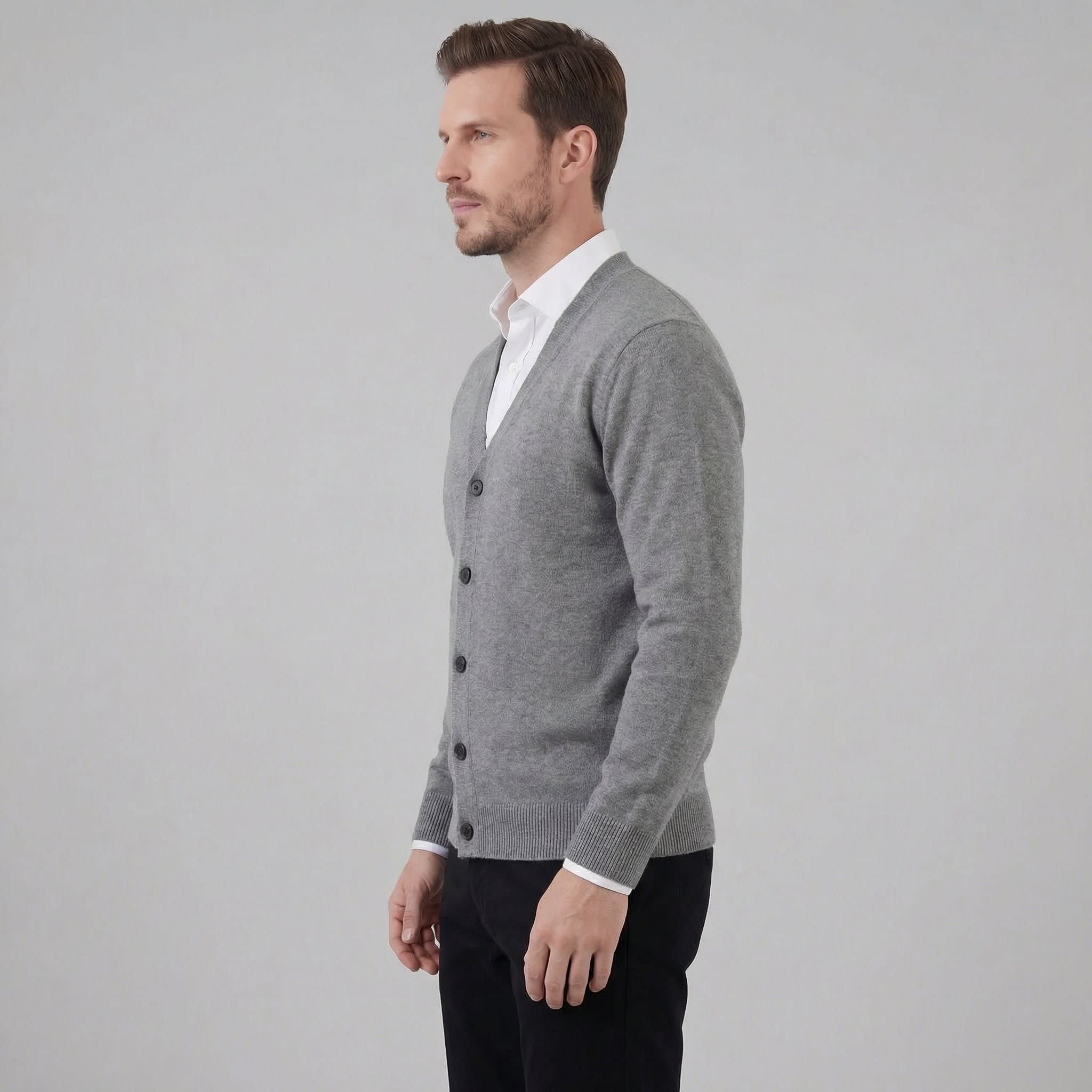 Men's Knit V-Neck Cardigan | Ned_2