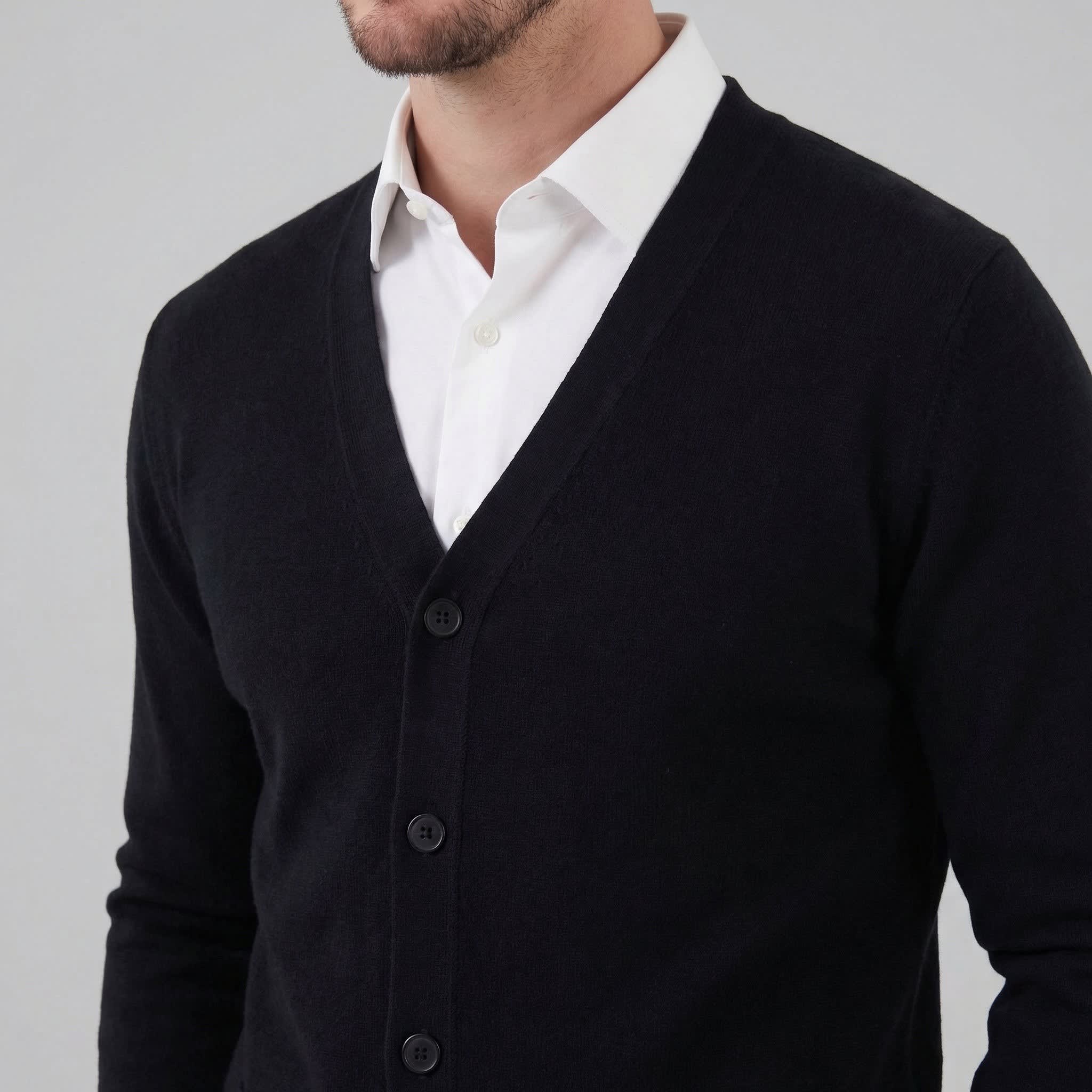Men's Knit V-Neck Cardigan | Ned_8