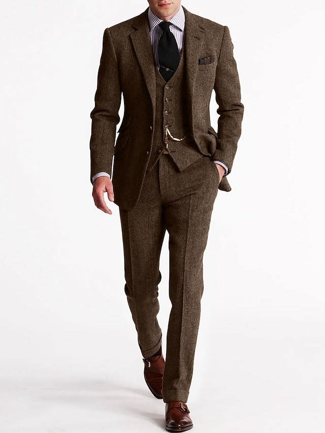 Men's Herringbone Tweed Three-Piece Suit | Edwin_6