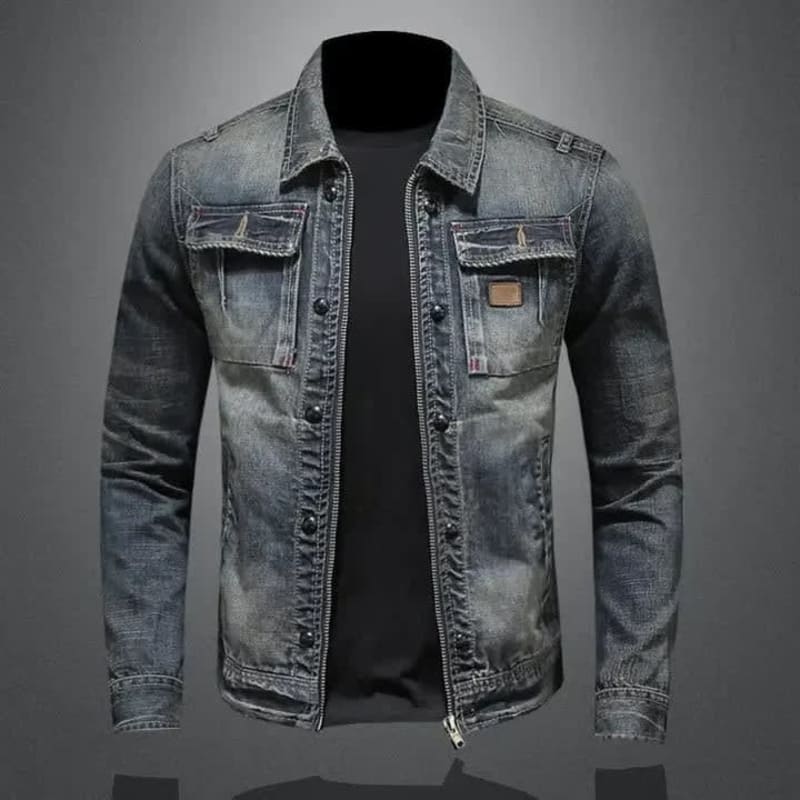 Men's Vintage Wash Denim Jacket | Derek_1