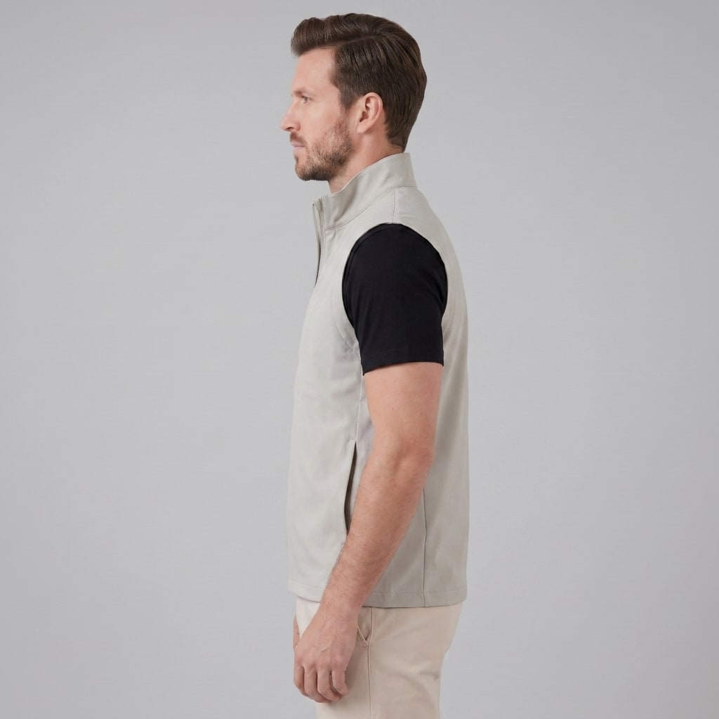 Men's Textured Zip Up Gilet | Malcolm_8