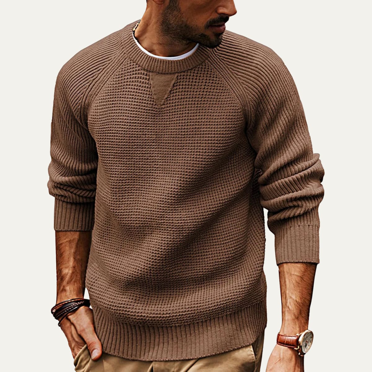 Men's Ribbed Cotton Jumper | Luca_3