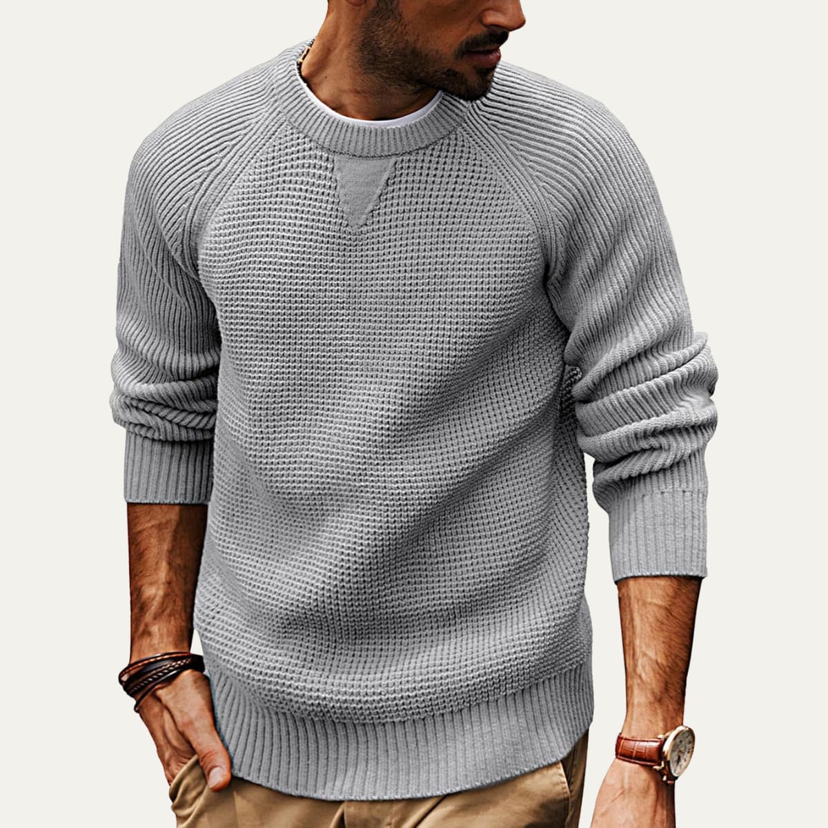 Men's Ribbed Cotton Jumper | Luca_5