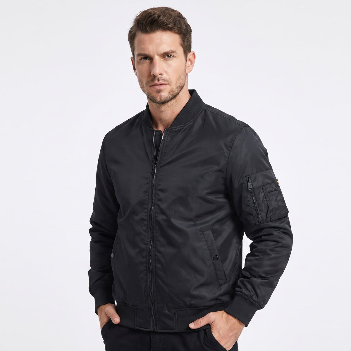 Men's Cotton Zip Up Bomber Jacket | Alec_2