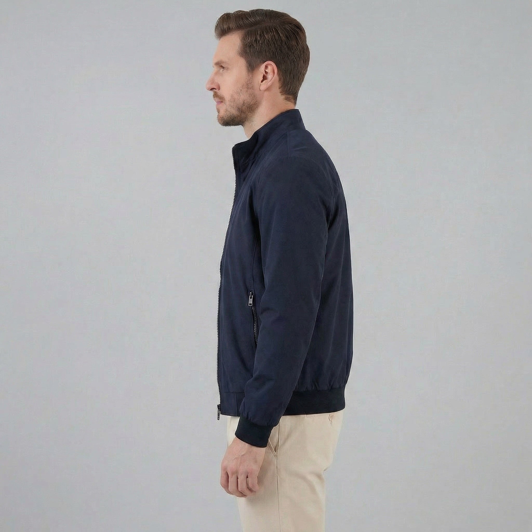 Men's Lightweight Stand Collar Jacket | Nathan_12