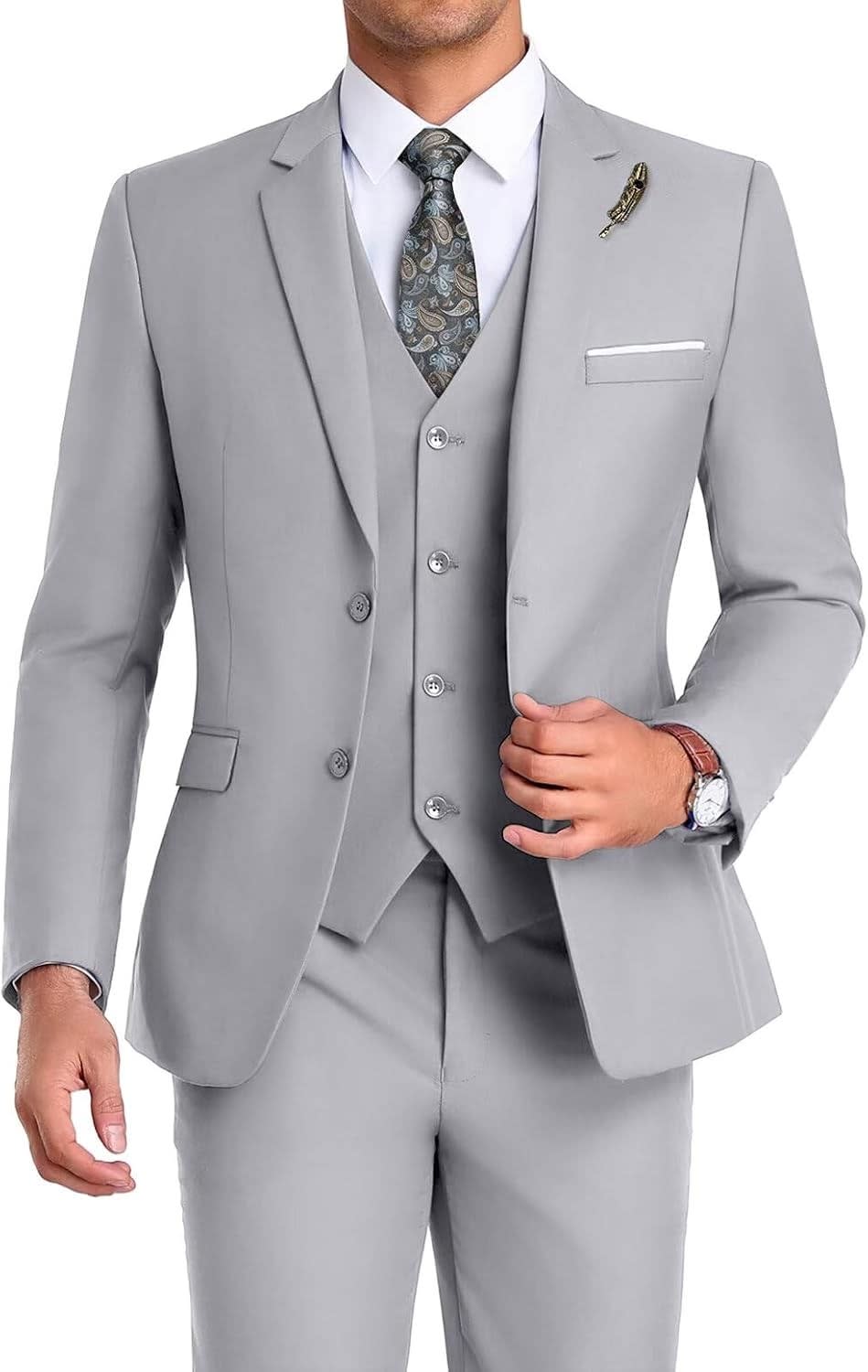 Men's Single Breasted Three Piece Wedding Suit | Dominic_17
