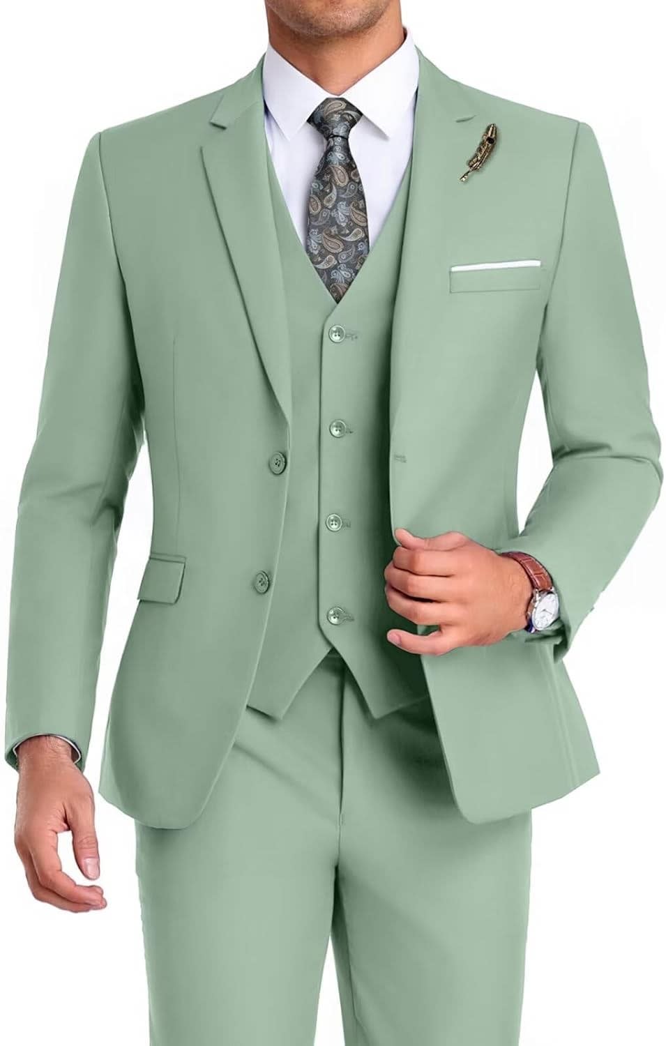 Men's Single Breasted Three Piece Wedding Suit | Dominic_19