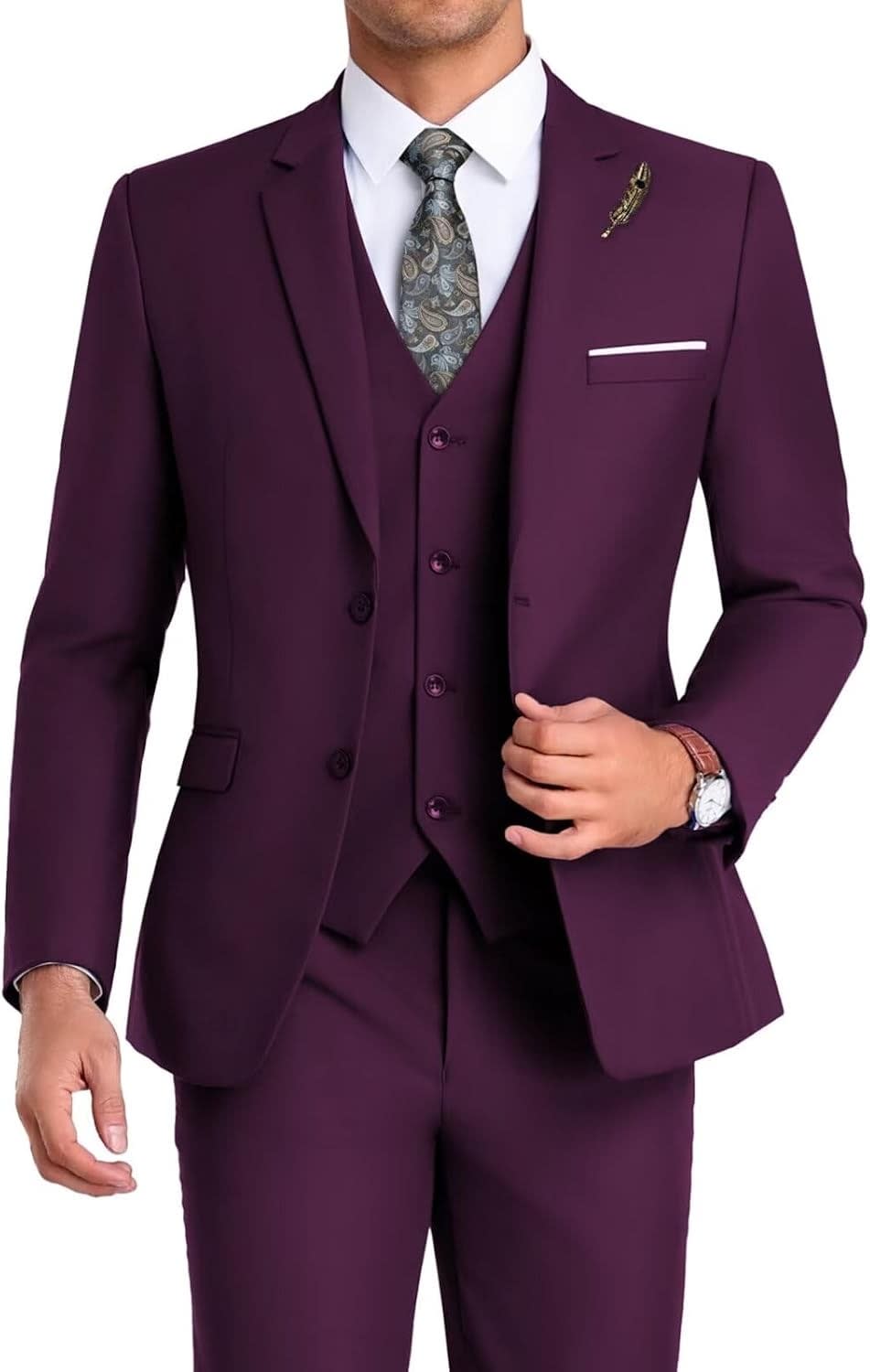 Men's Single Breasted Three Piece Wedding Suit | Dominic_8