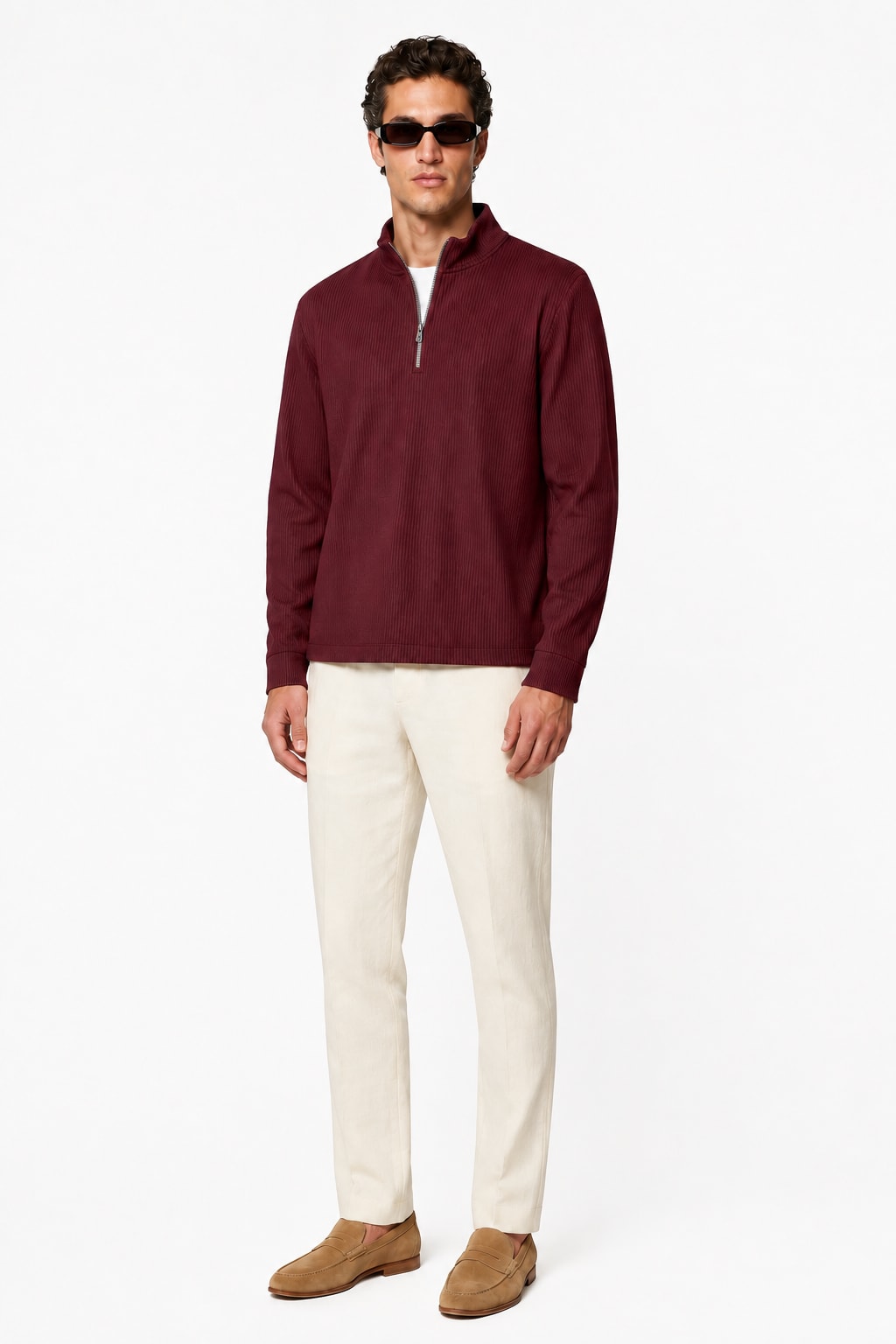 Men's Ribbed Half-Zip Jumper | Noel_4
