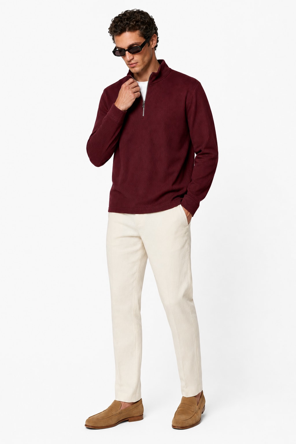 Men's Ribbed Half-Zip Jumper | Noel_6