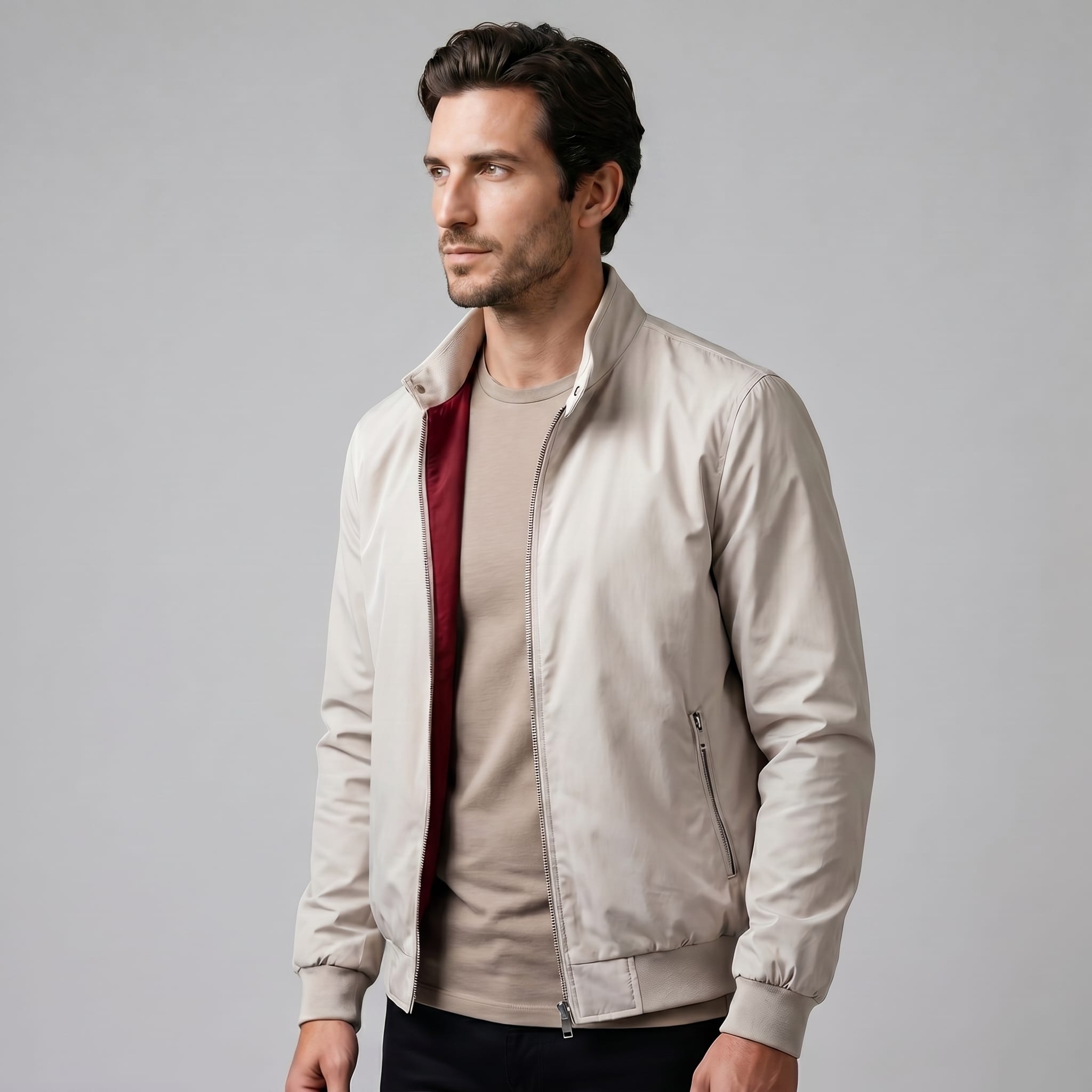 Men's Slim Fit Padded Bomber Jacket | Leon_11