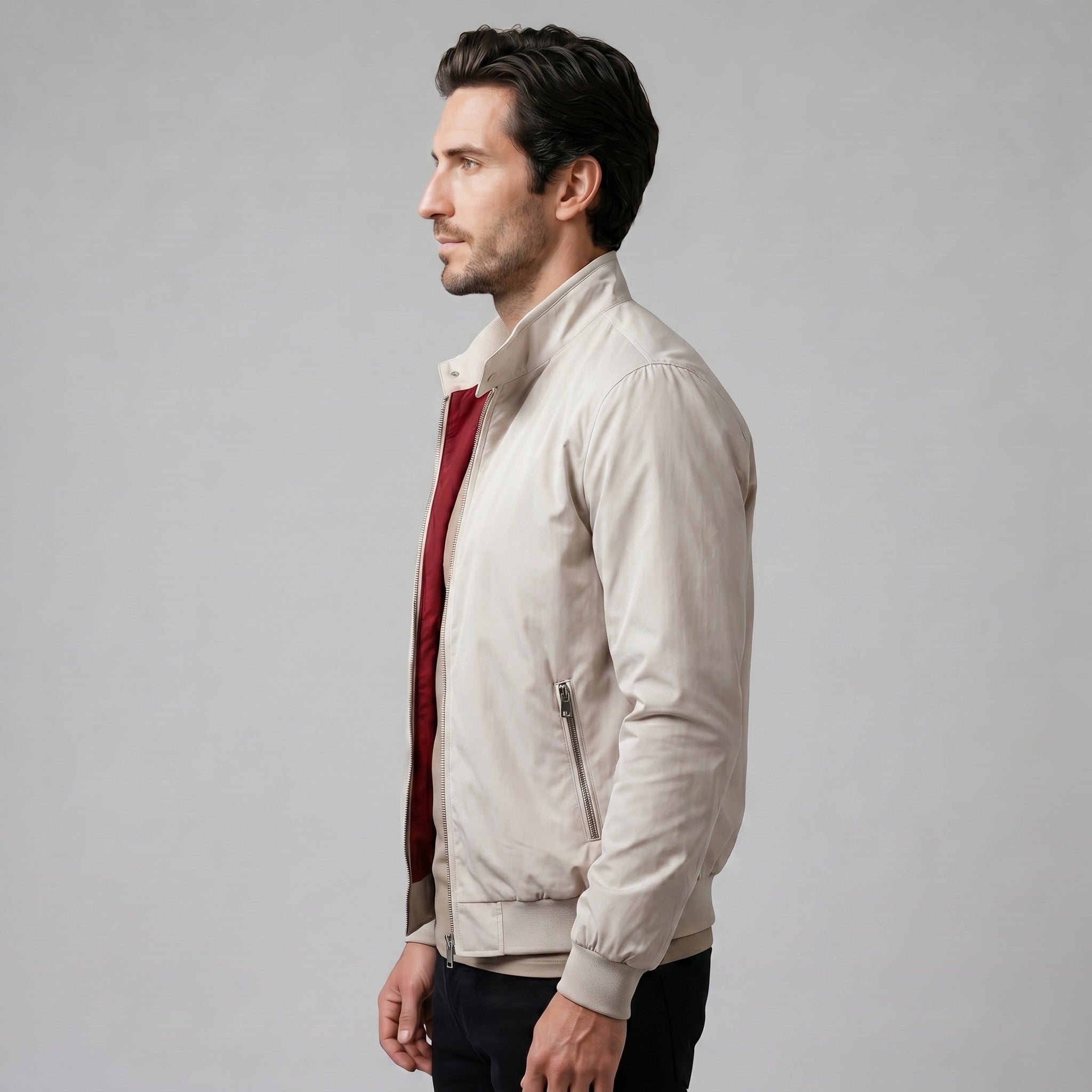 Men's Slim Fit Padded Bomber Jacket | Leon_13