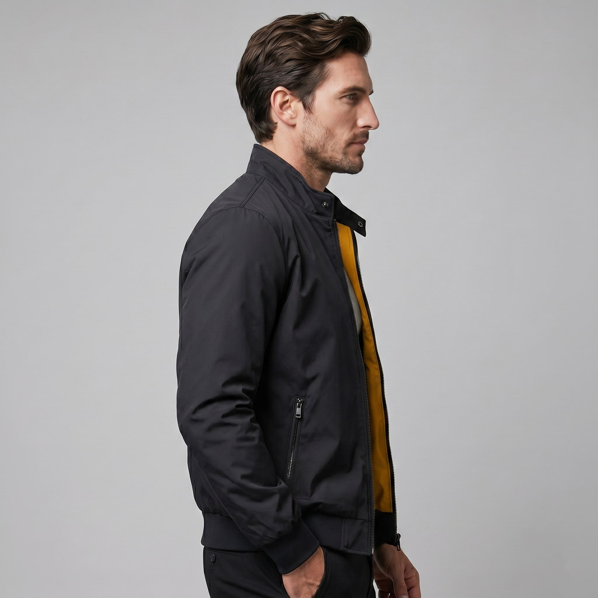 Men's Slim Fit Padded Bomber Jacket | Leon_3