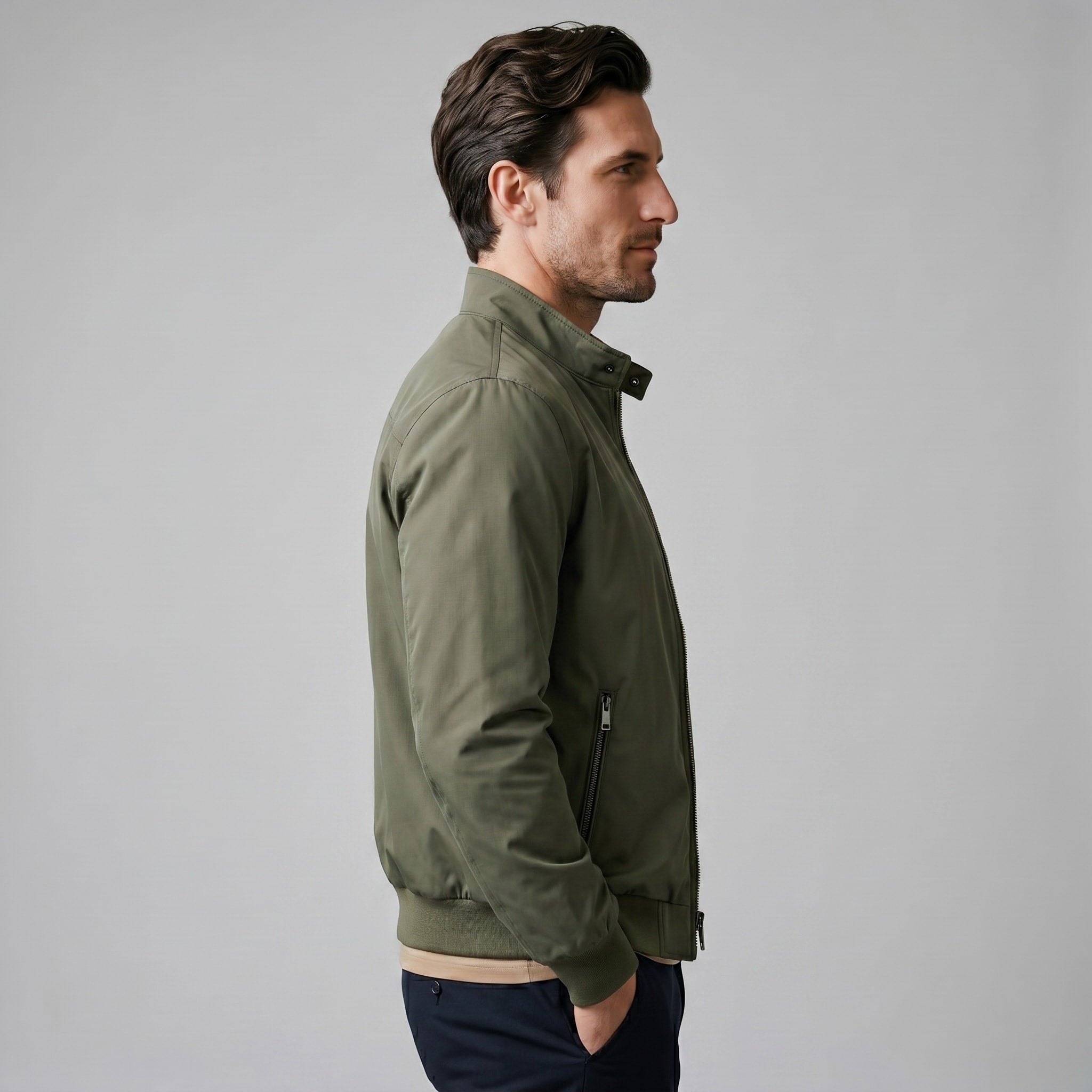 Men's Slim Fit Padded Bomber Jacket | Leon_8