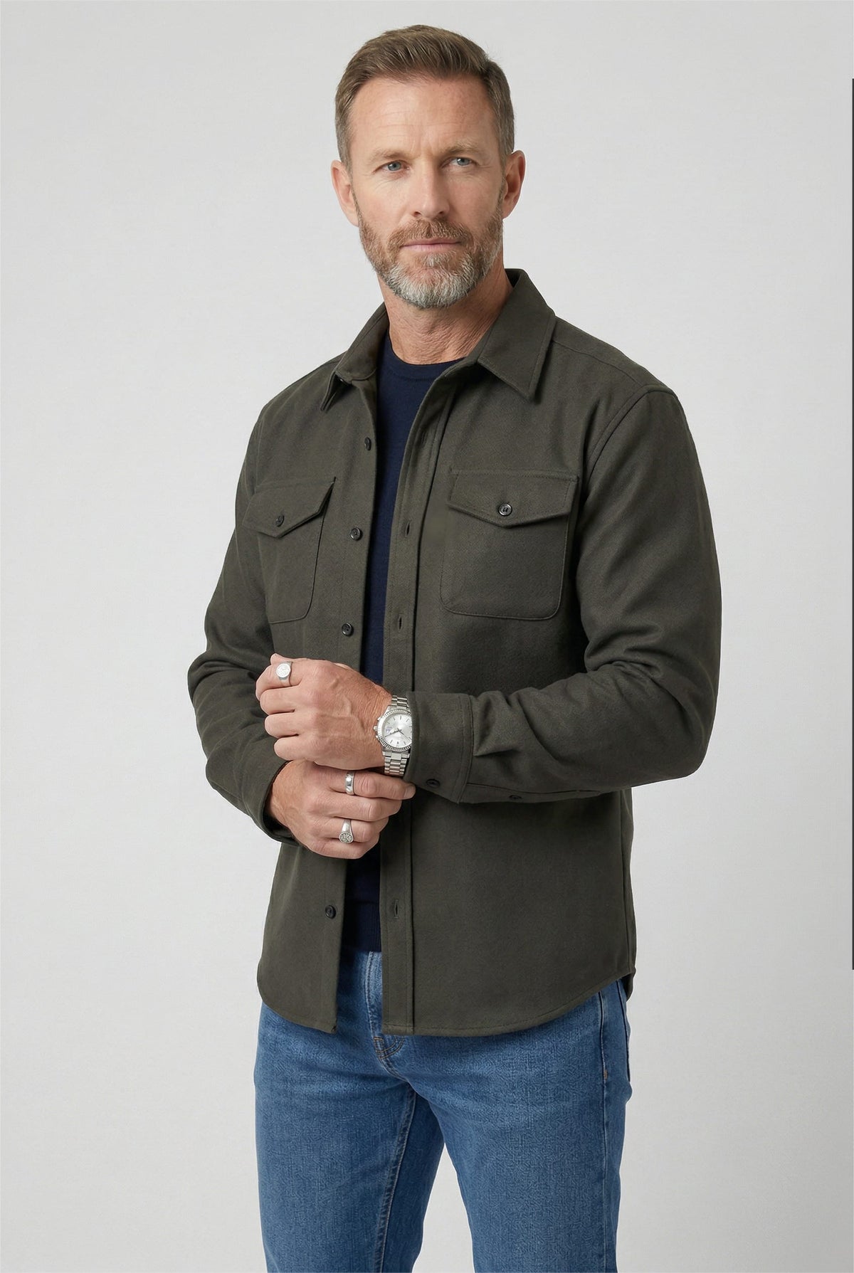 Men's Water Resistant Overshirt Jacket | Cecil_7