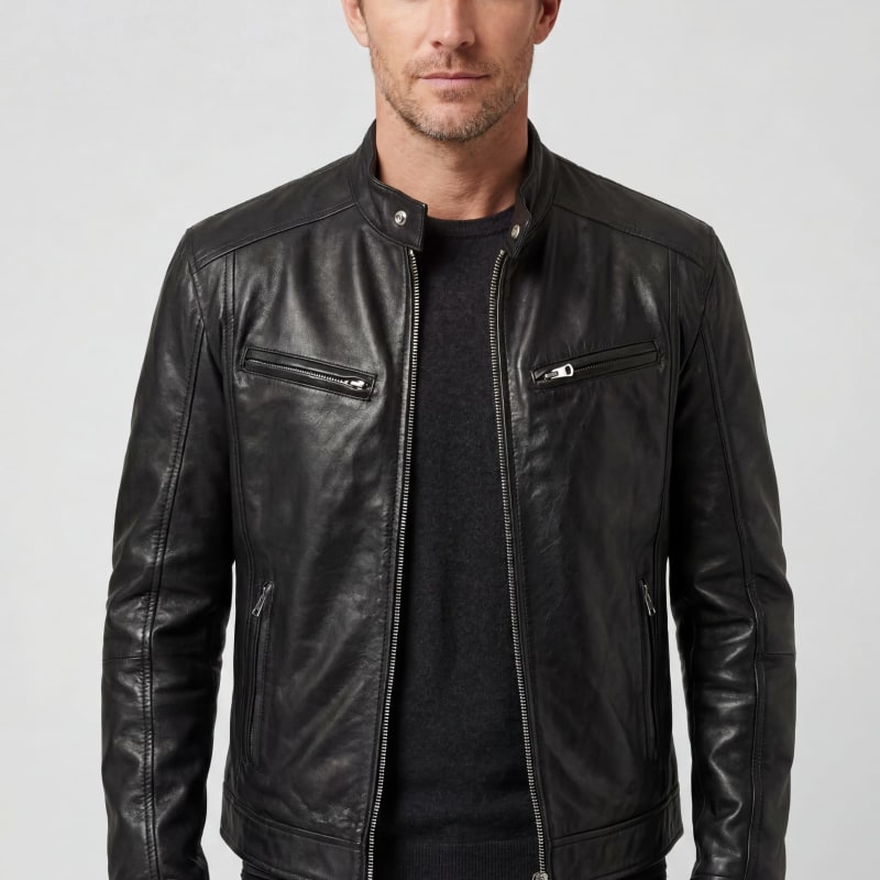 Men's Faux Leather Biker Jacket | Denholm_1