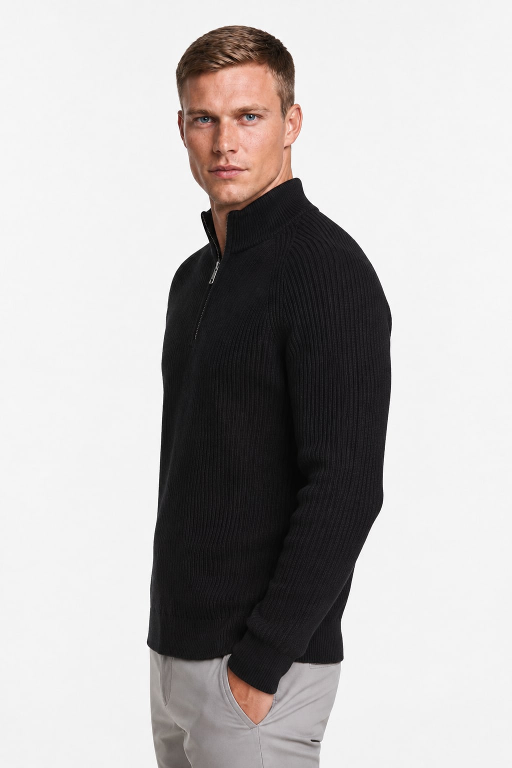Men's Chunky Knit Half-Zip Jumper | Dominic_2