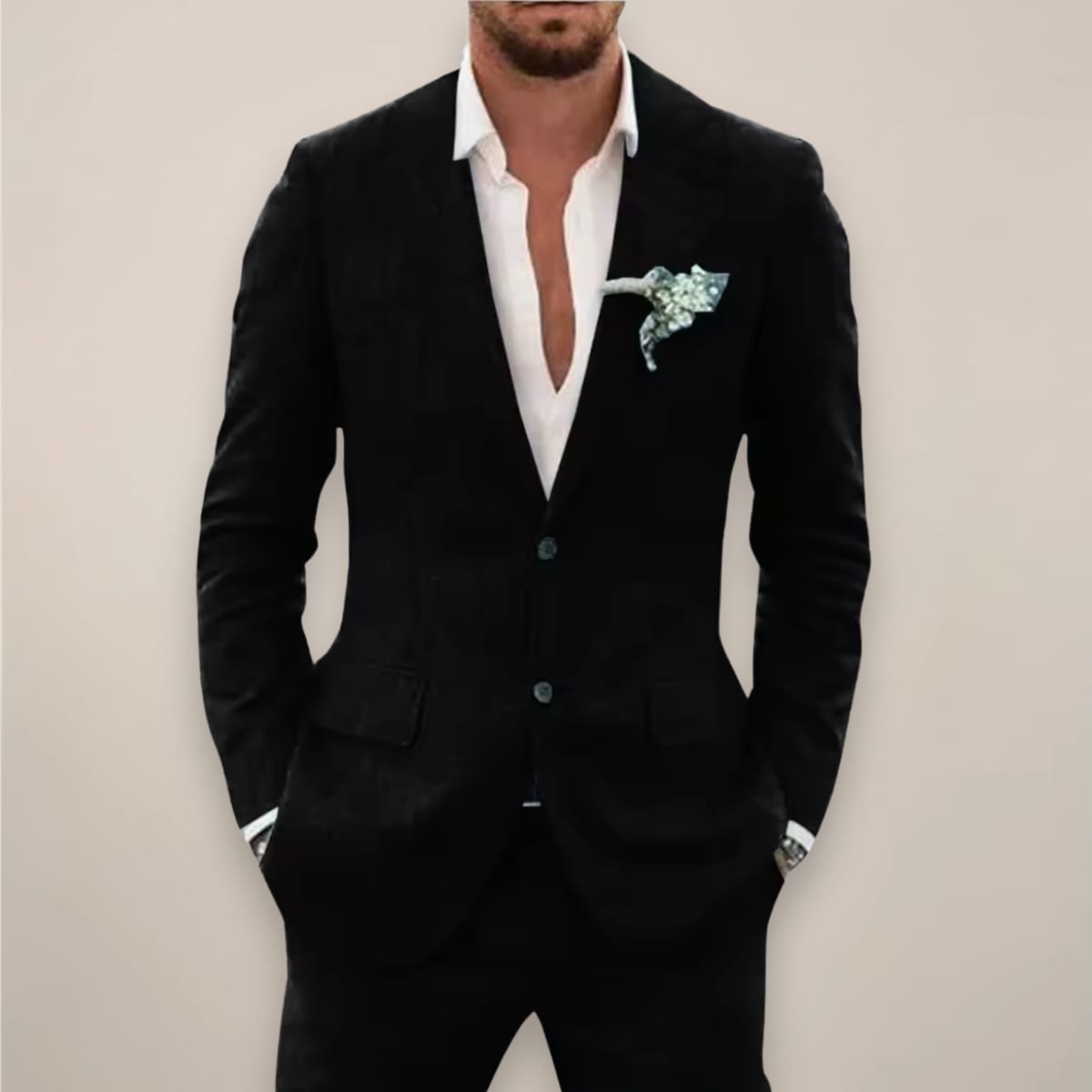 Men's Single Breasted Summer Two Piece Wedding Suit | Gideon_5