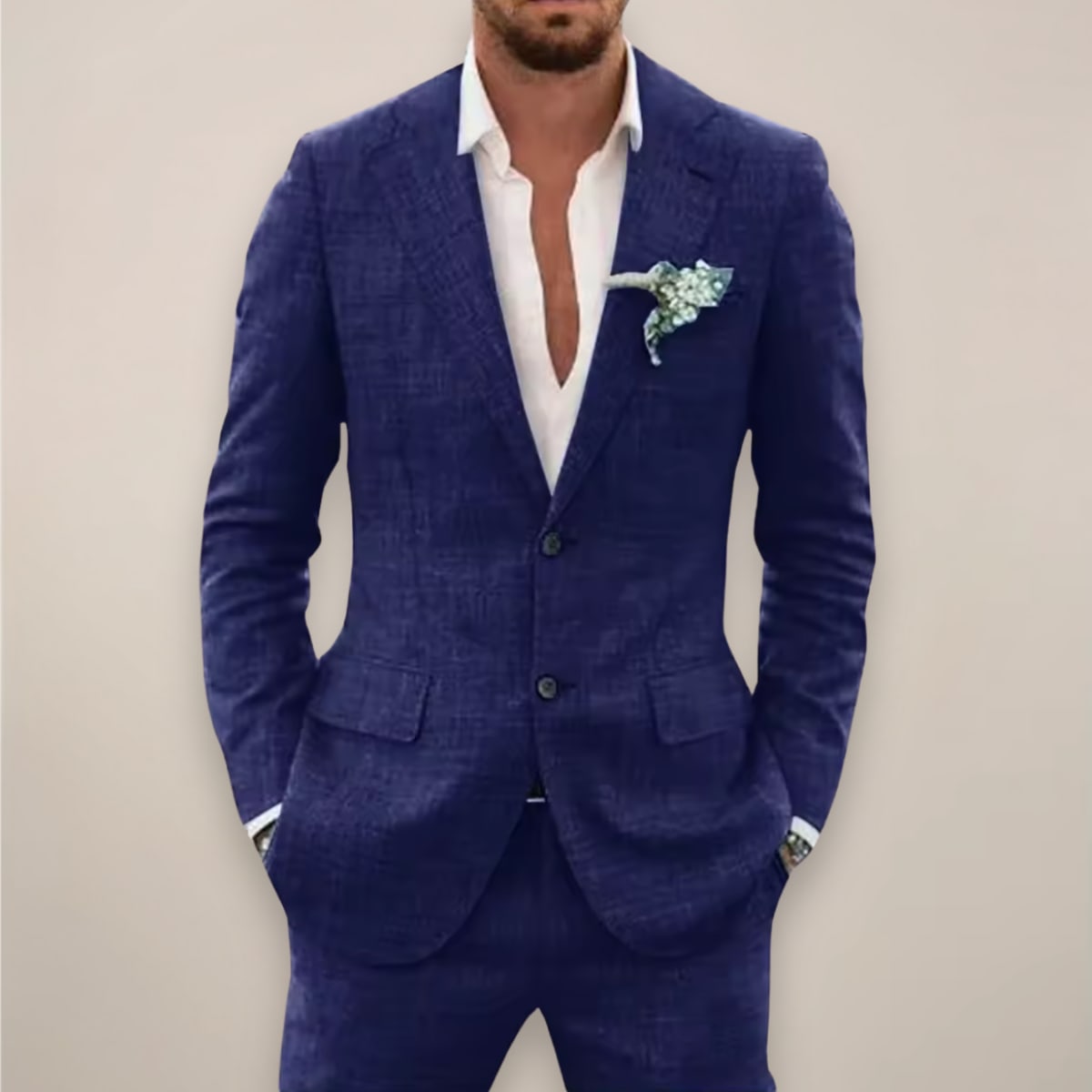 Men's Single Breasted Summer Two Piece Wedding Suit | Gideon_7