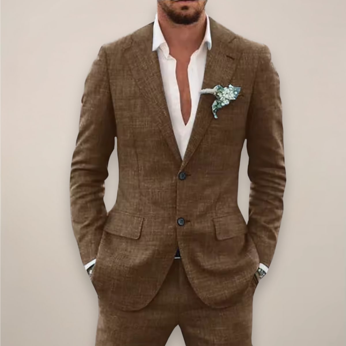 Men's Single Breasted Summer Two Piece Wedding Suit | Gideon_8