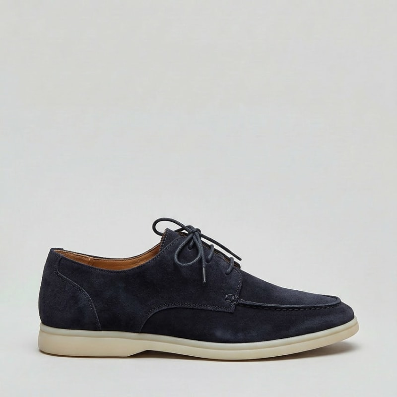 Men's Suede Look Lace-Up Loafers | Leofric_1