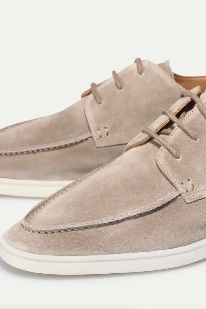 Men's Suede Look Lace-Up Loafers | Leofric_7